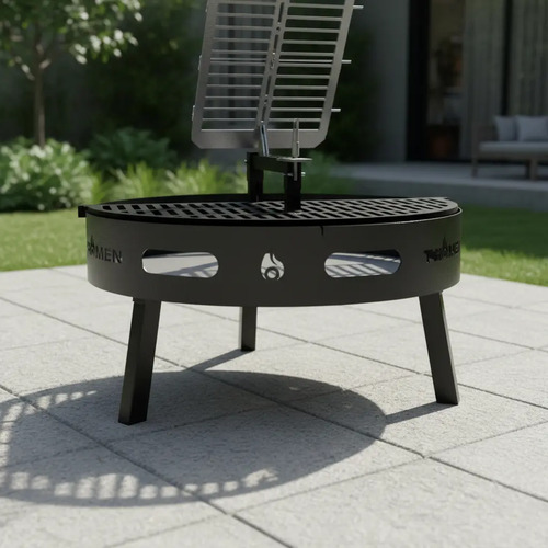Fogón Tromen Hierro Enlozado 80 Cm Con Parrilla Jardín