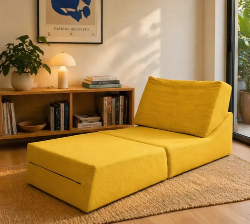 Sillon Individual King-house Narcizo Plegable 3 En 1 En Caja Amarillo