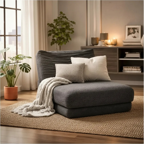 Sillon Individual King-house Narcizo Plegable 3 En 1 En Caja Negro Liso