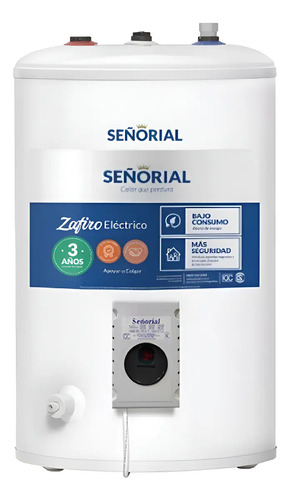 Termotanque Señorial 50 Lts Electrico L Zafiro C/superior Blanco