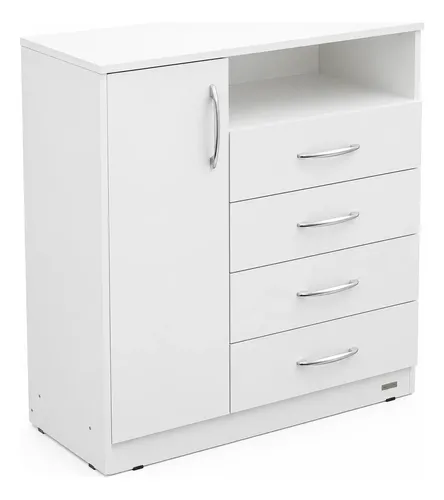 Cajonera Chifonier Platinum 4 Cajones / 1 Puerta Blanca Blanco