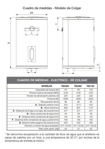 Termotanque Eléctrico Rheem Aee Tec085rh Gris Oscuro 85l
