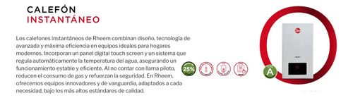 Calefon Rheem 14 Litros Gas Natural Control Temperatura Blanco Gn