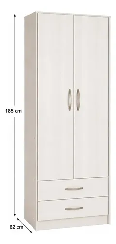 Ropero Placard Platinum 2 Puertas 2 Cajones Gris Andino Gris Andino