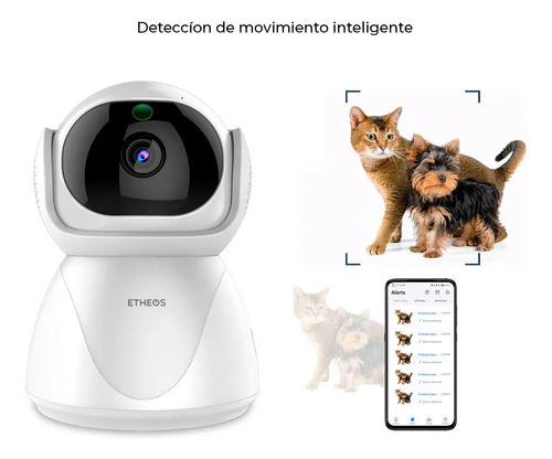 Camara De Seguridad Wifi Full Hd Smart Etheos Reconocimiento Blanco