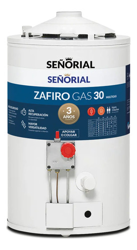 Termotanque A Gas Señorial Zafiro Tszp1-30 30l Blanco