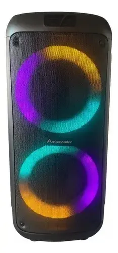 Parlante Portatil Ambassador Inalambrico Bluetooth Luces Led Negro