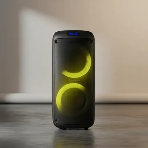 Parlante Portatil Ambassador Inalambrico Bluetooth Luces Led Negro