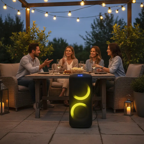 Parlante Portatil Ambassador Inalambrico Bluetooth Luces Led Negro