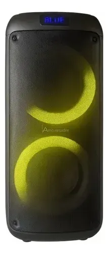 Parlante Portatil Ambassador Inalambrico Bluetooth Luces Led Negro