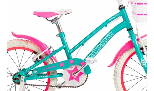 Bicicleta Stark Rod.16 Smilemaker C/canasto/ruditas Turqueza Turquesa 121cm X 85cm
