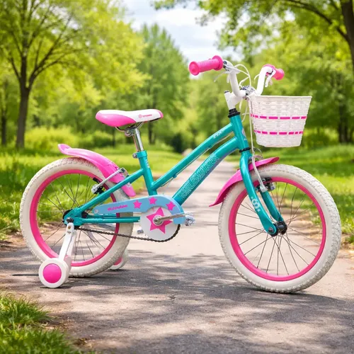 Bicicleta Stark Rod.16 Smilemaker C/canasto/ruditas Turqueza Turquesa 121cm X 85cm