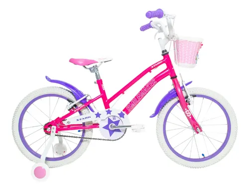 Bicicleta Stark Rod.16 Nena C/canasto/rueditas Rosa Rosa 16  