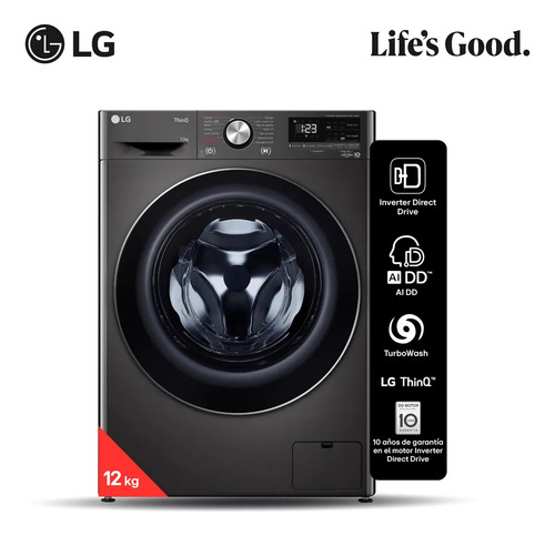 LG Inverter Direct Drive Wm12bvc4s6 Eléctrica Grafito 220 V