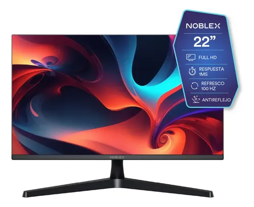 Monitor 22 Led Noblex  Fhd Vga Hdmi Antireflejo Negro