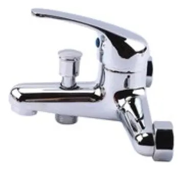 Grifería Canilla De Baño Monocomando Gloa C/flexible Gris Cromado