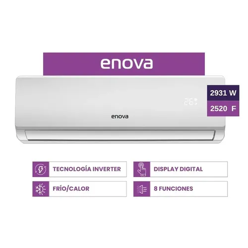 Aire Acondicionado Enova Split Inverter 2931w /frío Calor Blanco
