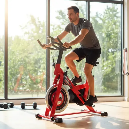 Bicicleta Fija Spinning Randers Arg-845sp 6kg Color Rojo Negro/rojo