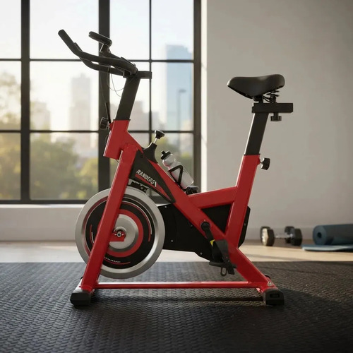 Bicicleta Fija Spinning Randers Arg-845sp 6kg Color Rojo Negro/rojo
