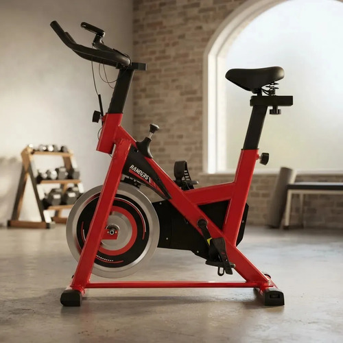 Bicicleta Fija Spinning Randers Arg-845sp 6kg Color Rojo Negro/rojo