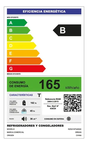 Heladera Con Freezer Ciclica Drean 215 Litros Color Inox Rzd215pvarx0 Gris