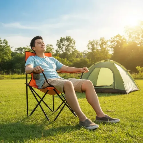 Silla Sillon Reposera Director Plegable Camping Porta Vaso Naranja