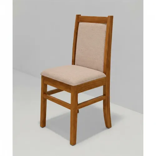 Set X2 Silla Pino Inmacol Pacifico Tapizada Castaño Beige Liso Castaño Beige