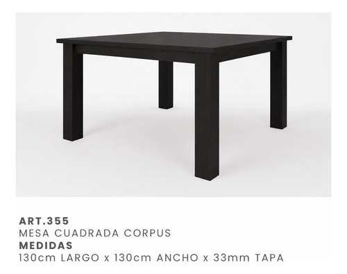 Mesa Fija 1.30 X 1.30 Pino Inmacol Corpus Wengue Wengue