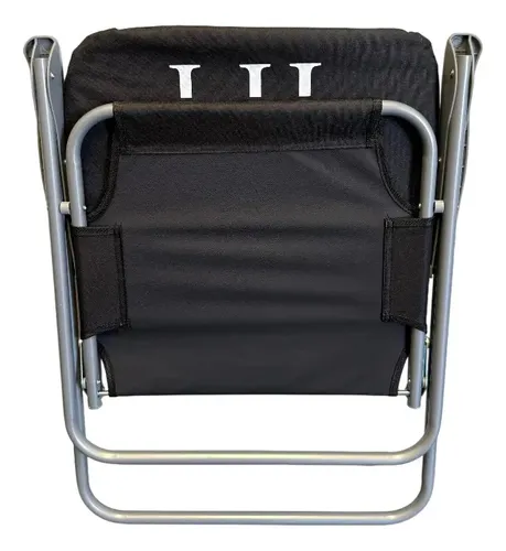 Reposera Caño Luxury Home 1 Pos. Resplado Alto Tela Negra Negro