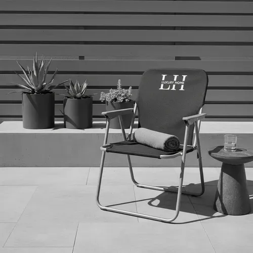 Reposera Caño Luxury Home 1 Pos. Resplado Alto Tela Negra Negro