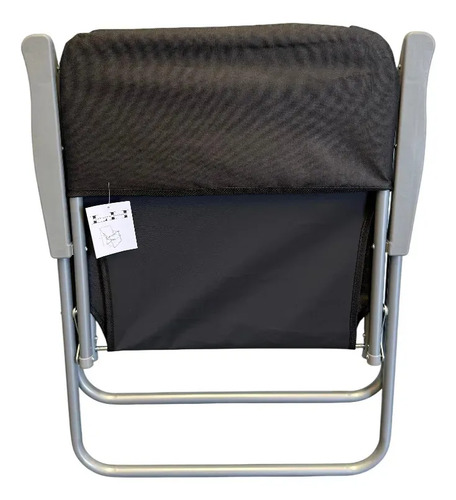 Reposera Caño Luxury Home 1 Pos. Resplado Alto Tela Negra Negro