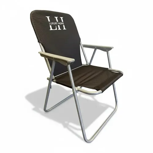 Reposera Caño Luxury Home 1 Pos. Resplado Alto Tela Negra Negro