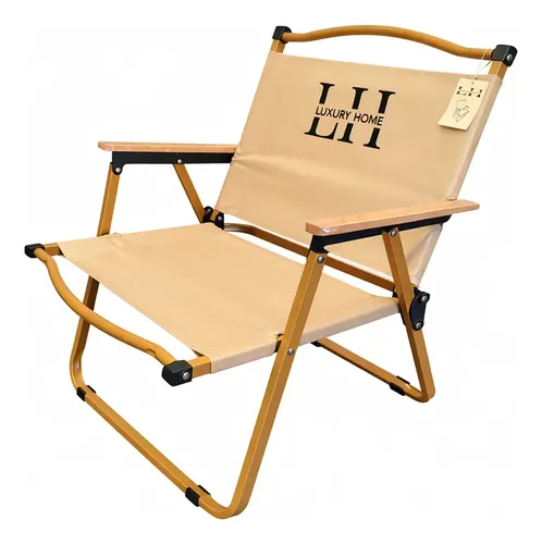 Sillon Caño Luxury Home 1 Pos. Respaldo Bajo Tela Beige Beige Liso