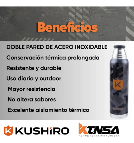 Termo Kushiro 900ml De Acero Inoxidable Hb-900-4 Color Camuflado