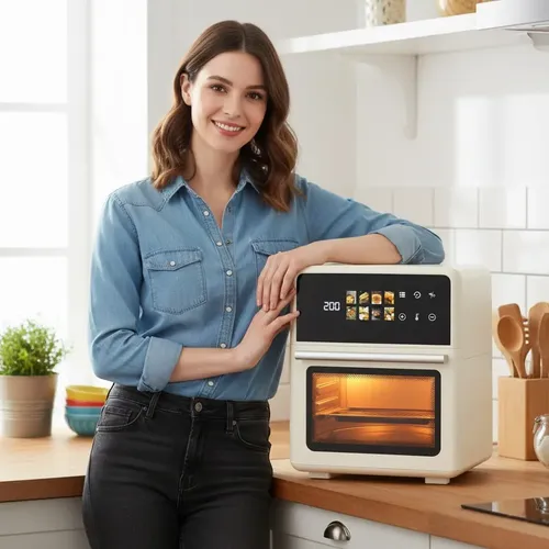 Horno Electrico Freidora De Aire Airfryer 10l Sin Aceite Crema