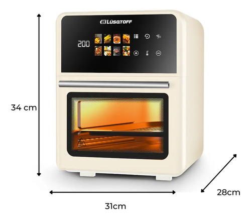 Horno Electrico Freidora De Aire Airfryer 10l Sin Aceite Crema