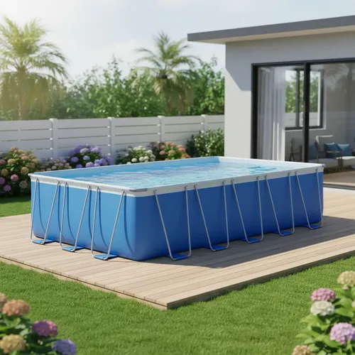 Pileta Pelopincho Xl 27000 Litros 330x630x130 + Escalera Azul