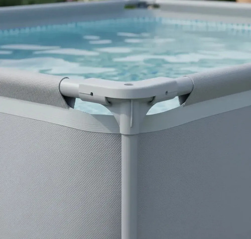 Pileta De Lona Tiburoncito N7 300x200x70cm Cap 4200l Gris Lisa