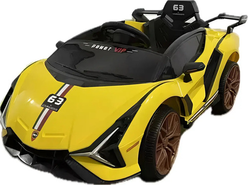 Auto A Batería Para Niños 12v 2 Baterias Amarillo