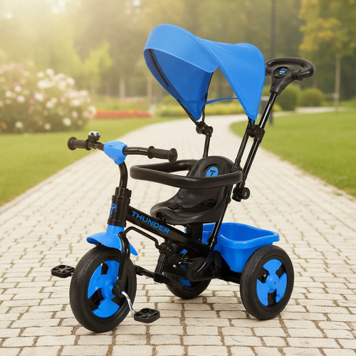 Triciclo Latapy Thunder 3 En1 C/capota/manija Celeste Celeste