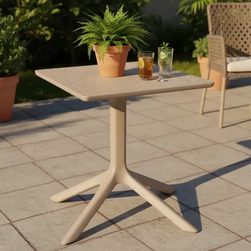 Mesa Plastica Cuadrada 0.80 Heniver Amanda Cappuccino Cappuccino