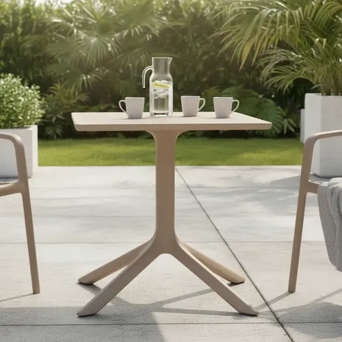 Mesa Plastica Cuadrada 0.80 Heniver Amanda Cappuccino Cappuccino