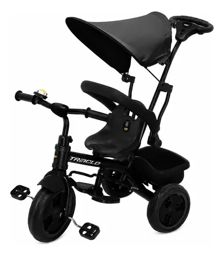 Triciclo Latapy Thunder  3en1 C/capota/manija Negro Negro