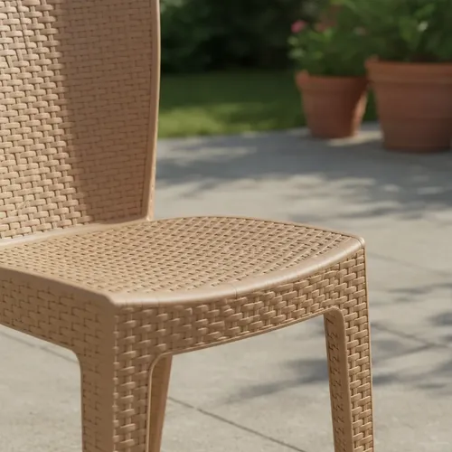 Silla Plastica Latapy Paris Simil Rattan Cappuccino Cappuccino Paris Simil