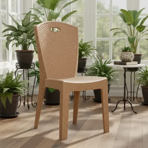 Silla Plastica Latapy Paris Simil Rattan Cappuccino Cappuccino Paris Simil