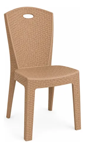 Silla Plastica Latapy Paris Simil Rattan Cappuccino Cappuccino Paris Simil