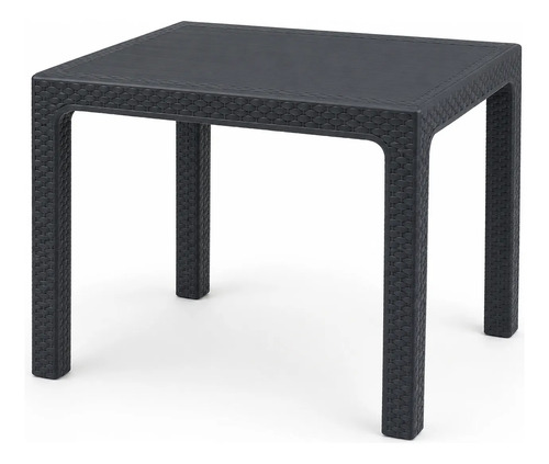 Mesa Plastica Rectangunlar 1.20 Heniver Simil Rattan Negro Negro