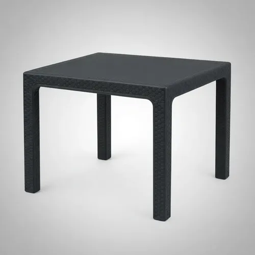 Mesa Plastica Rectangunlar 1.20 Heniver Simil Rattan Negro Negro