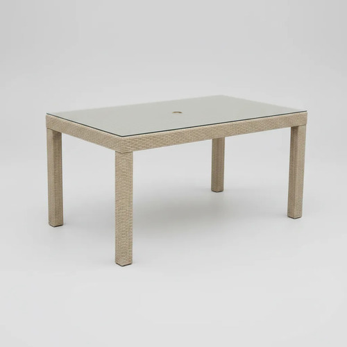 Mesa Plastica Rectangunlar 1.50 Heniver  C/tapa Vidrio Cappuccino