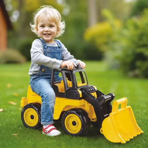 Tractor Dolu Andador Pata-pata Con Pala Amarillo Amarillo